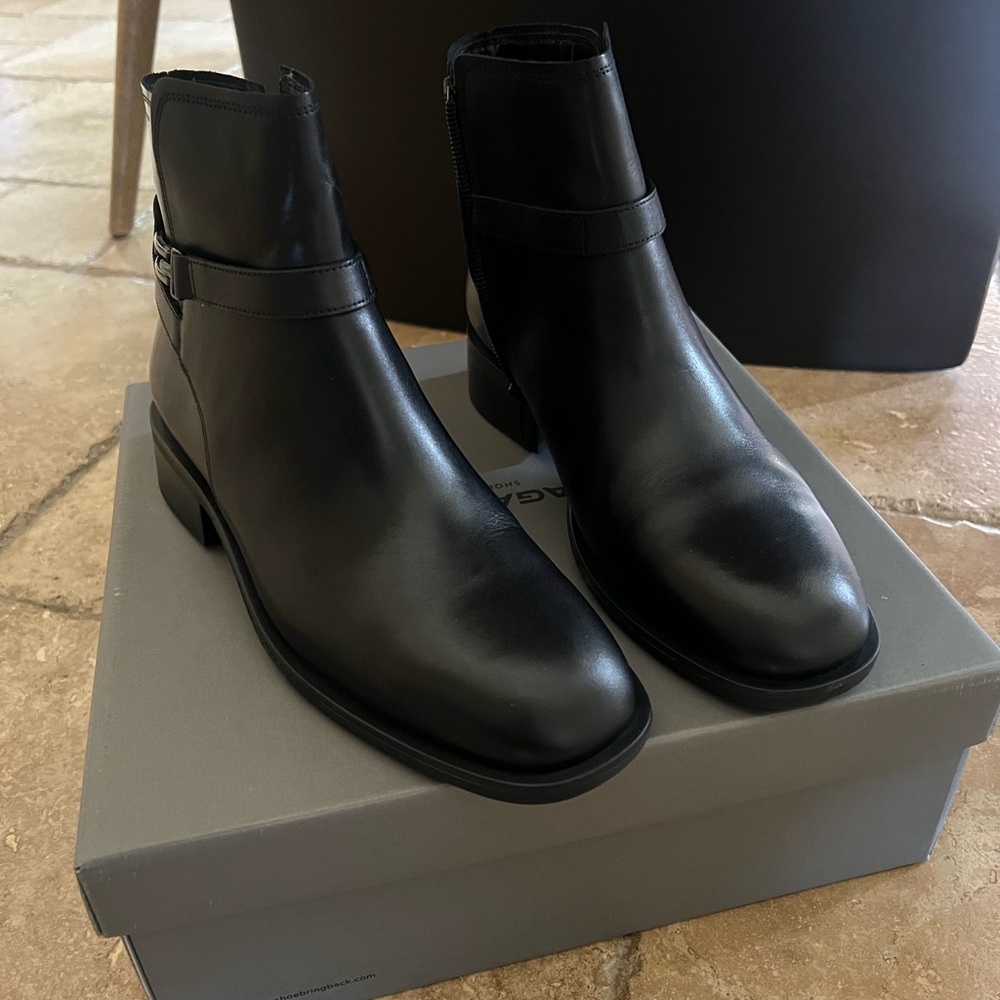 Black Leather Ankle Boots